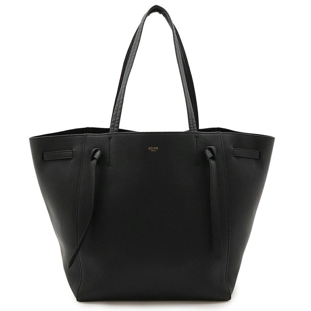 Celine Cabas Phantom Tote Bag Shoulder Hobo Leather Black